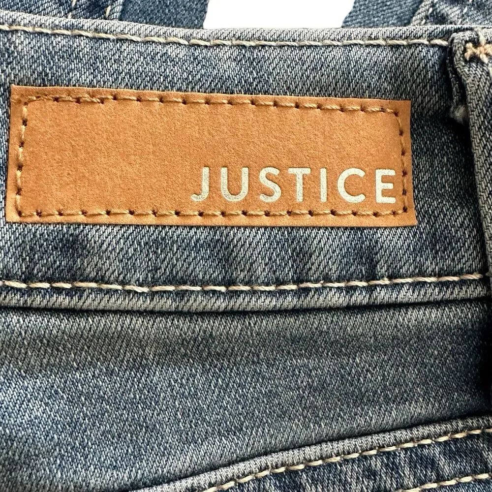 Justice Girls Girlfriend Repreve Slim Distressed Jeans Blue Size 7 NWT